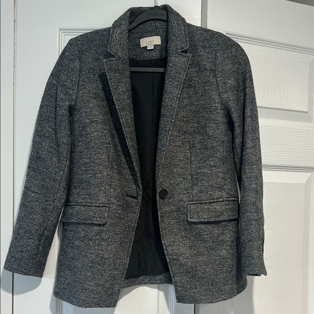 LOFT Gray Blazer Tailored Suit Jacket
